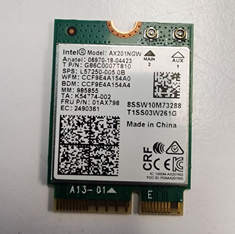 AX201NGW OEM Dell WIRELESS BLUETOOTH CARD
