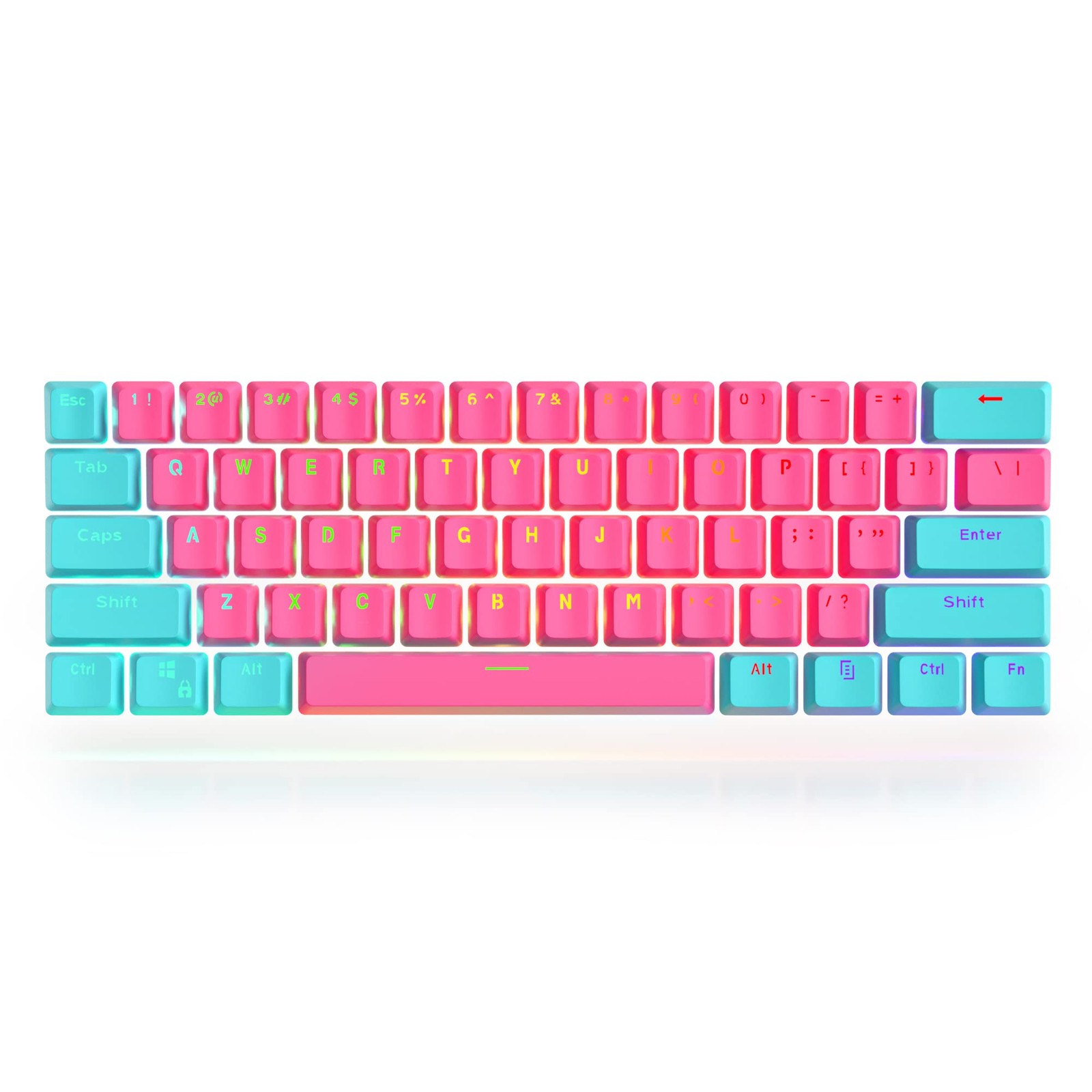 61 Keys Miami Keycaps Set PBT Backlit OEM Profile Cherry MX Mechanical