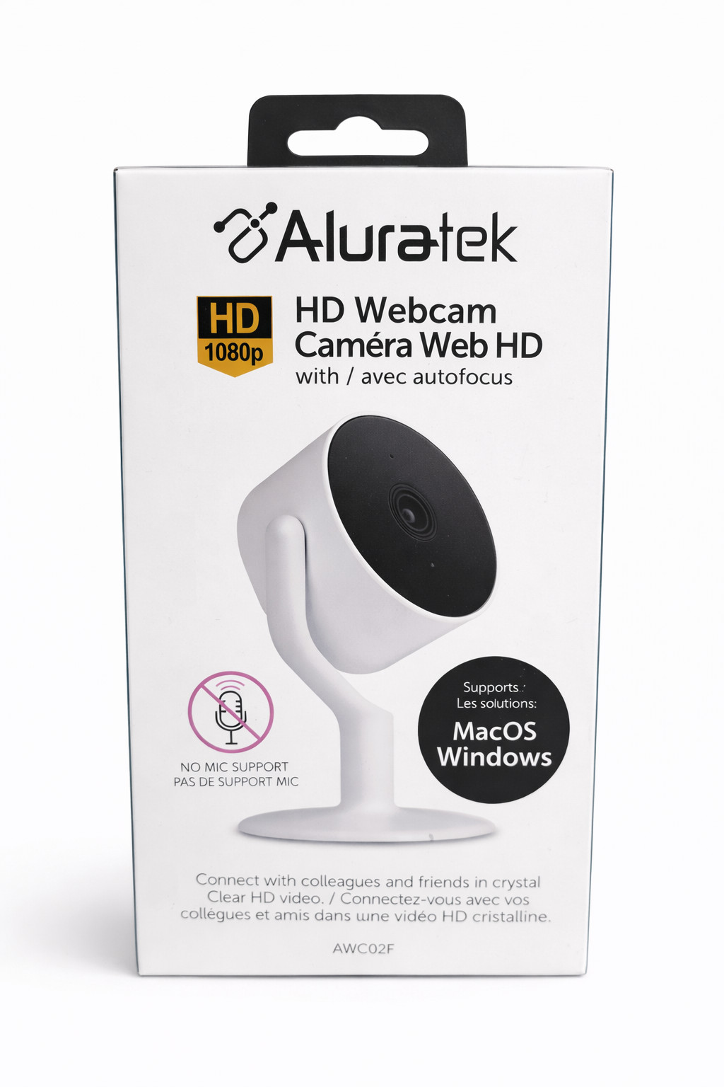 Aluratek AWC02F HD Webcam 1080p Autofocus USB Plug Play No Mic Sealed