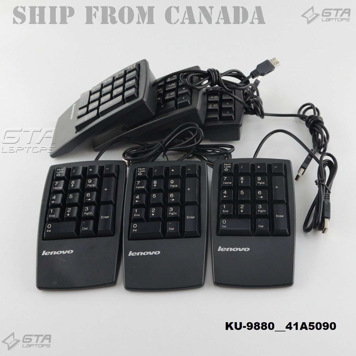Lot of 6 Original Lenovo Numeric USB Keyboard Keypad KU-9880 41A5090