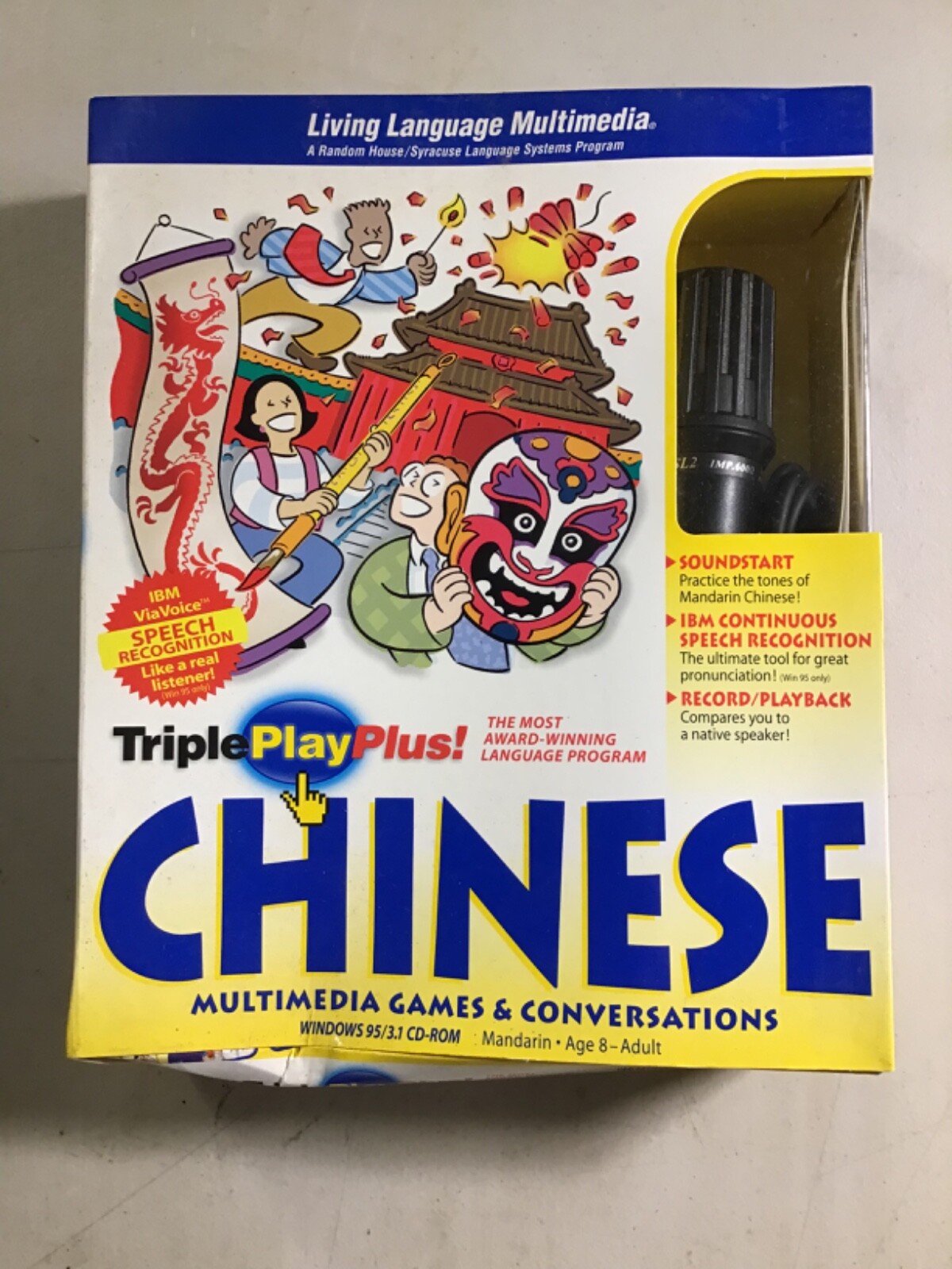 Triple Play Plus Spanish Living Language Series PC Windows 95 Software w/ Mic 