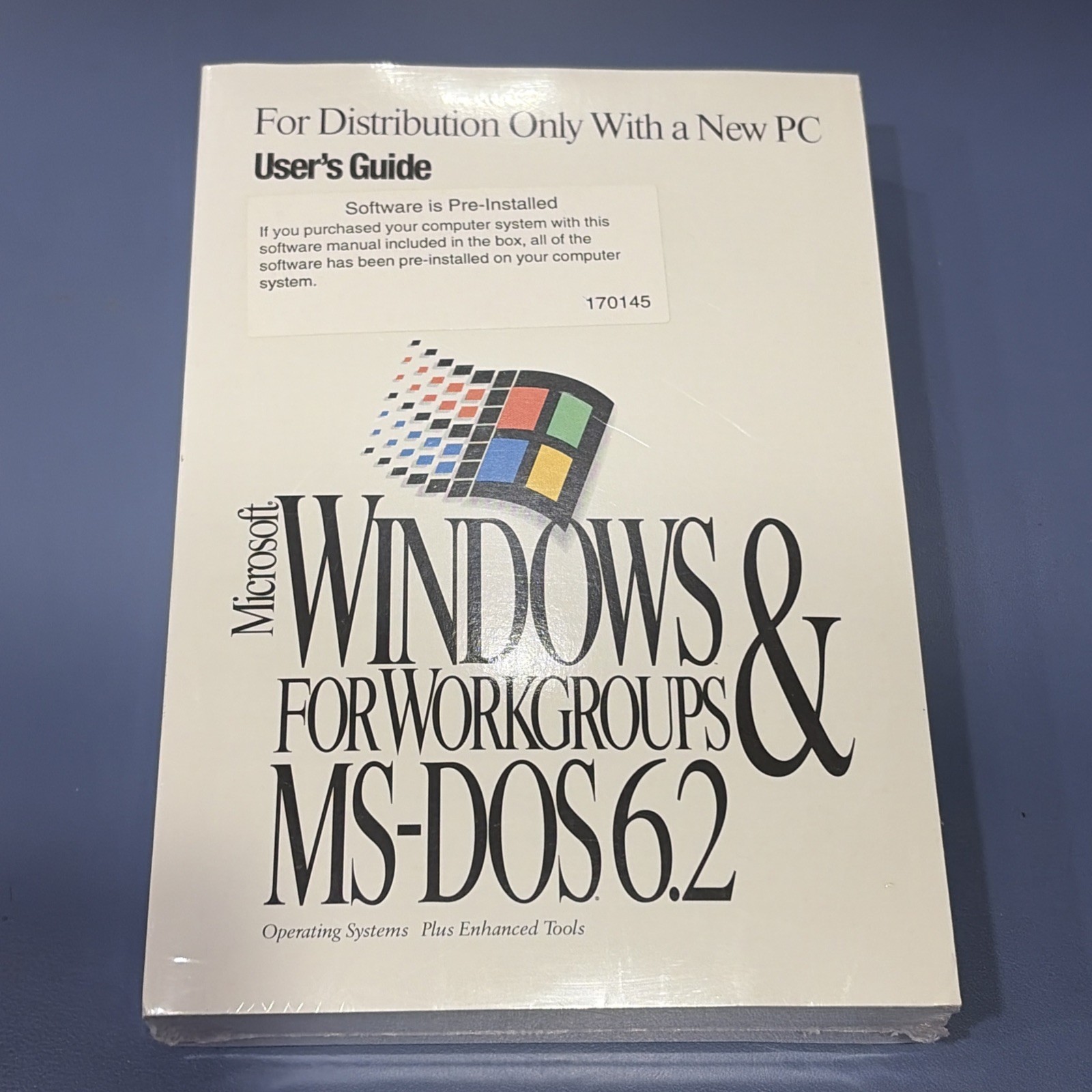 SEALED Microsoft Windows 3.11 Workgroups & MS-DOS 6.2 PC User's Guide COA RARE