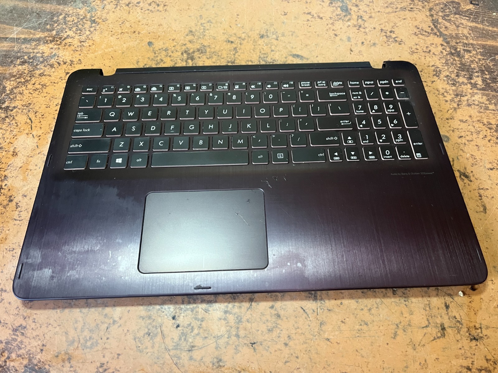 Asus Q524U 15.6 Palmrest w/ Touchpad Backlit Keyboard Bottom  13NB0CE3AT0111