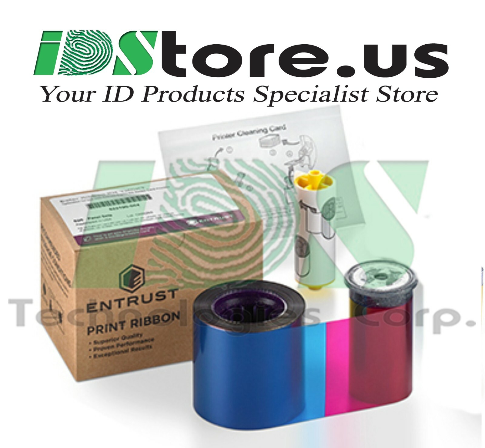 Entrust (Datacard) Full-Color Ribbon Kit YMCKL-KT 525100-016 - 300 prints 