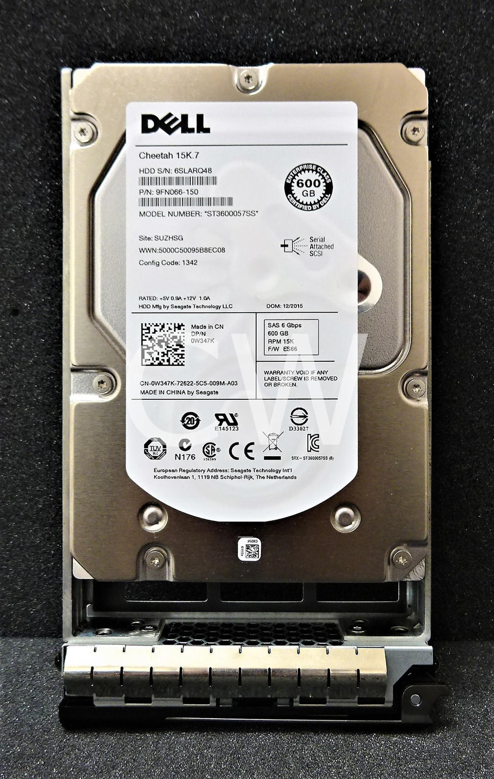 ST3600057SS W347K Dell 600GB 15K RPM 6Gb/s 3.5" SAS Hard Drive