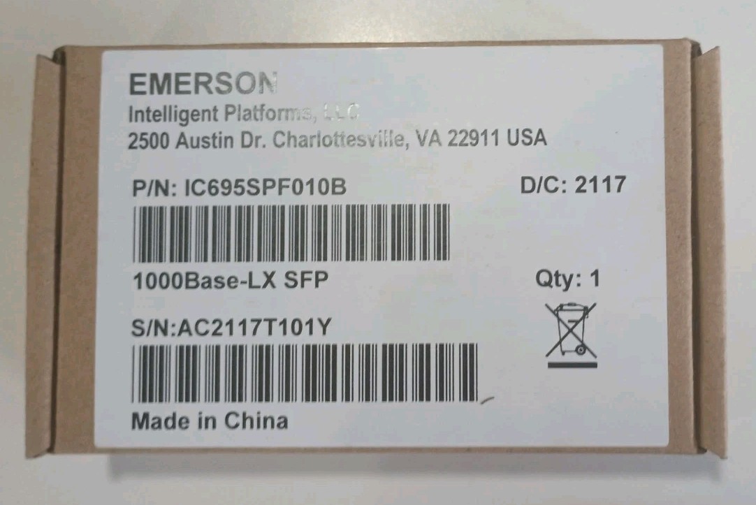 EMERSON IC695SPF010B RX3i Transceiver 1000BASE-LX SFP   New & Sealed