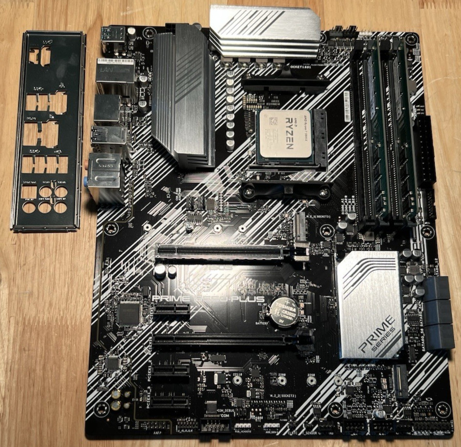 CPU + Motherboard + RAM Combo: ASUS PRIME B550-PLUS + Ryzen 7 5800X + 16 GB