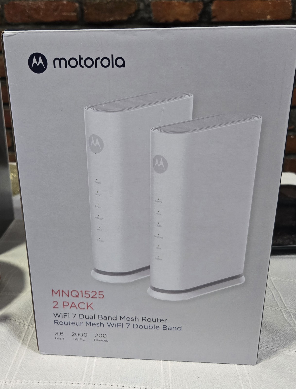 Motorola MNQ1525 WiFi 7 Router with Easy Mesh, Dual-Band 3.6 Gbps Speed,NEW