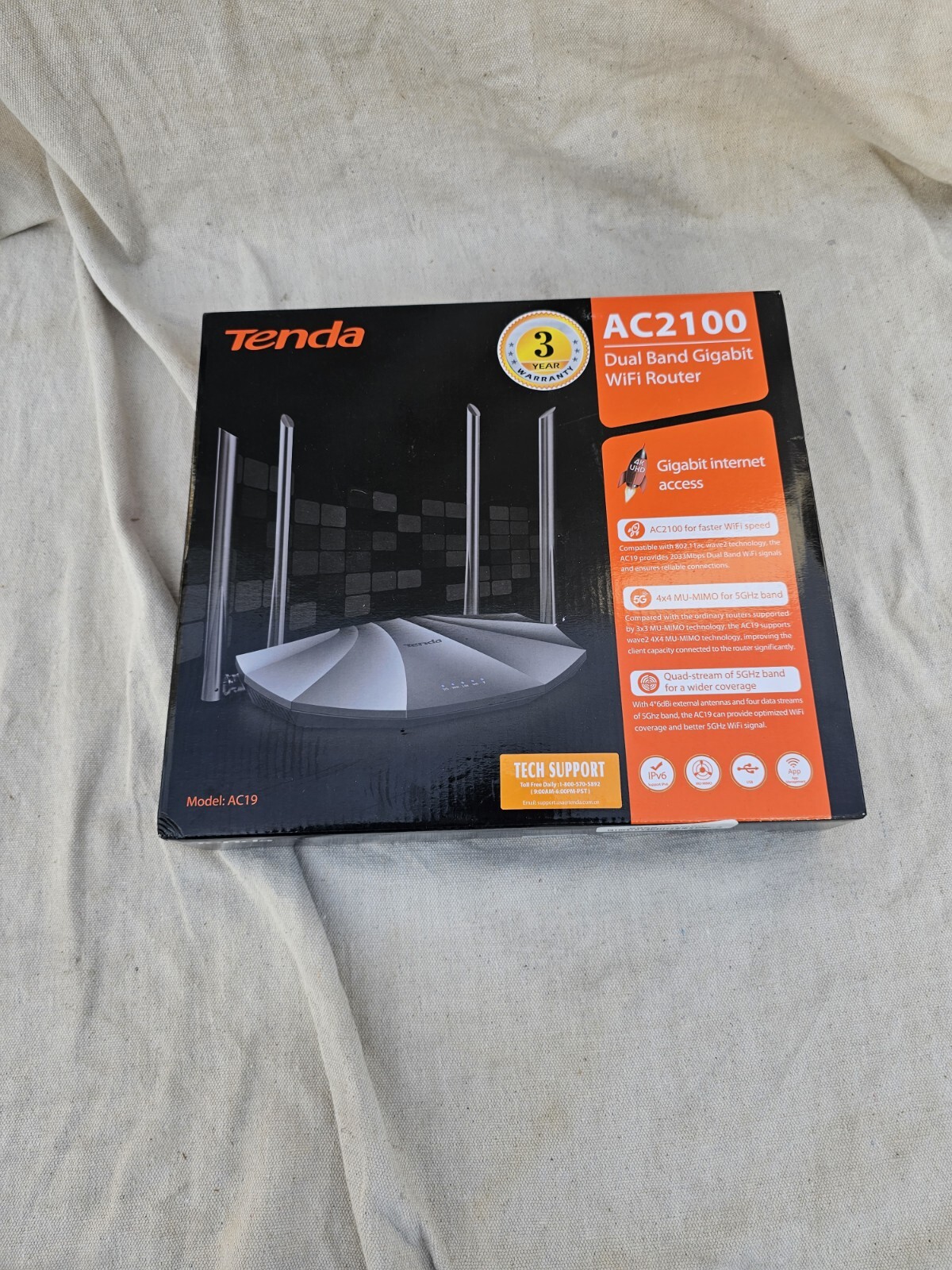 Tenda AC2100 Smart WiFi Router AC19 - Dual Band Gigabit Wireless (up to 2033 Mbp