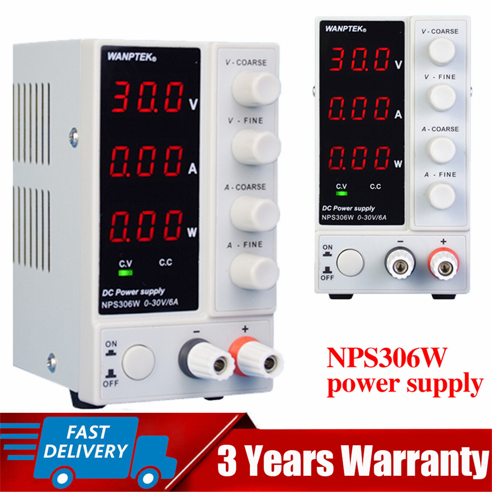 0-30V 0-6A Lab DC Bench Power Supply Variable Linear Adjustable Power Supply US