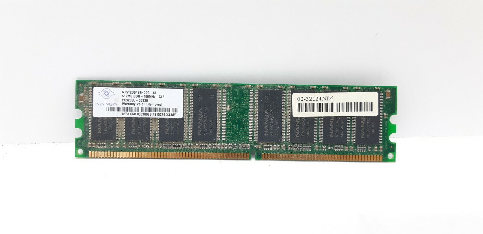 Nanya NT512D64S8HC0G-5T 512MB Memory RAM PC3200U-30331