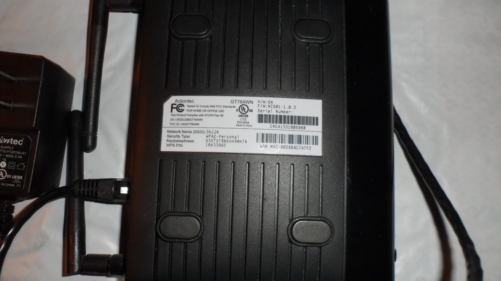 Actiontec GT784WNV 300 Mbps 4-Port Wireless N Router