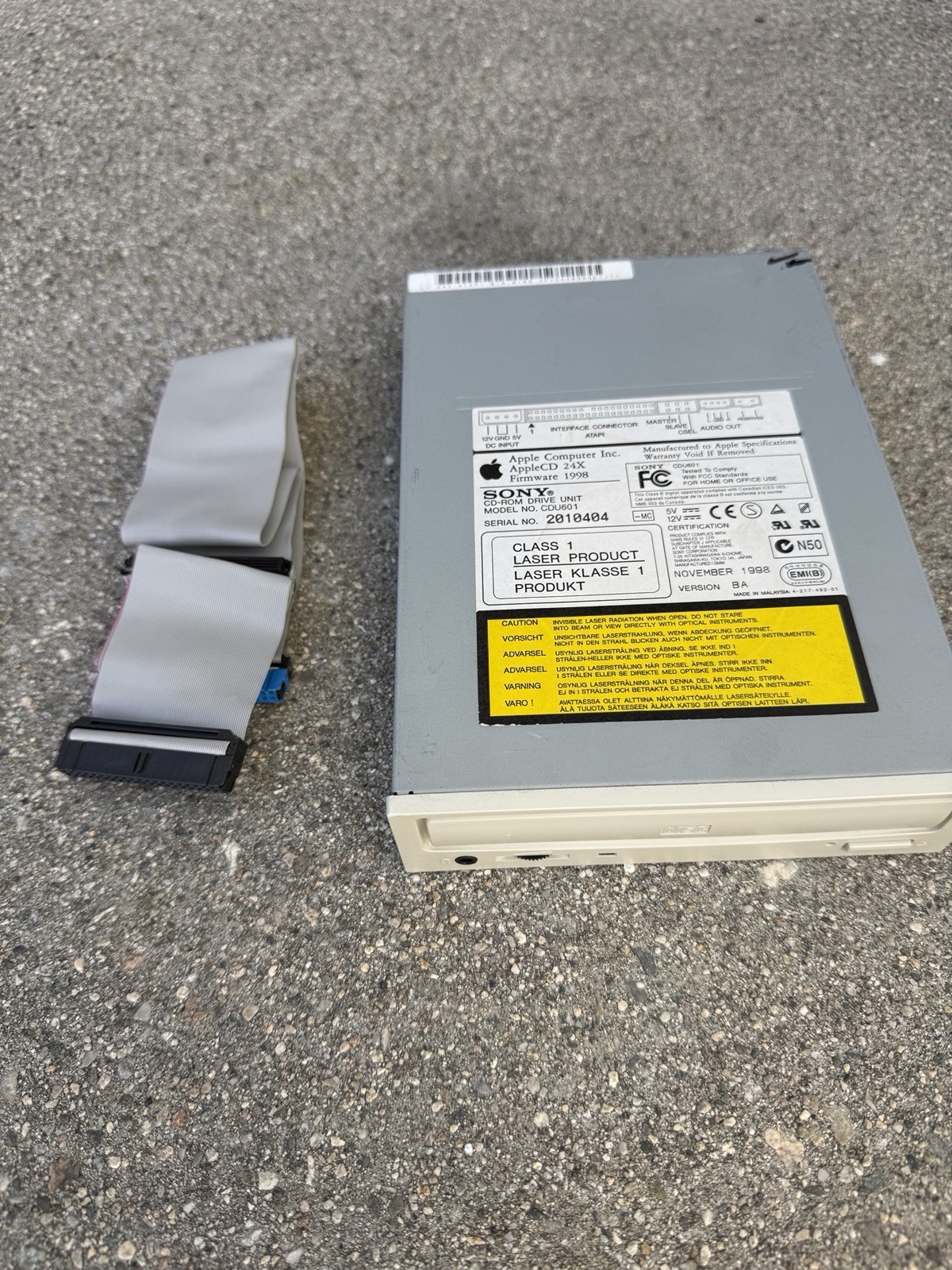 Apple Sony 24X IDE CD-ROM Drive CDU8011 ATAPI Fully Tested Working Vintage Mac