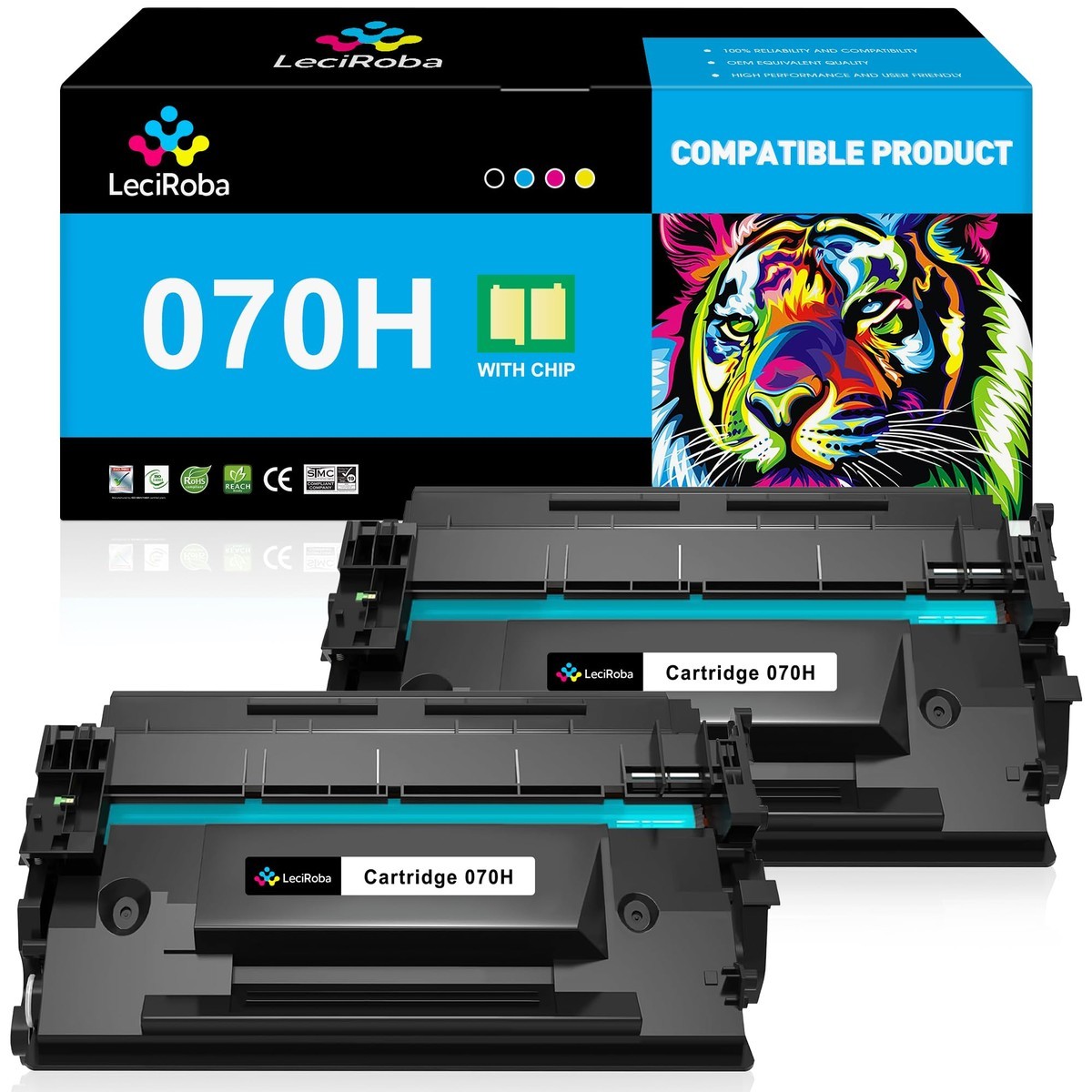 LeciRoba Compatible 070H Toner Cartridge Replacement For Canon, 2-Pack 070H2B436