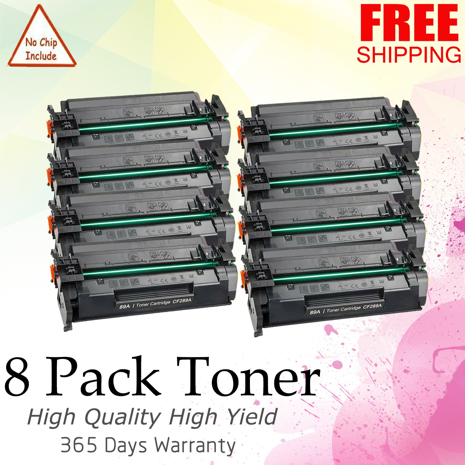 CF289A 89A Compatible for HP M507dn M528dn With Chip Black Toner Cartridge 8PK