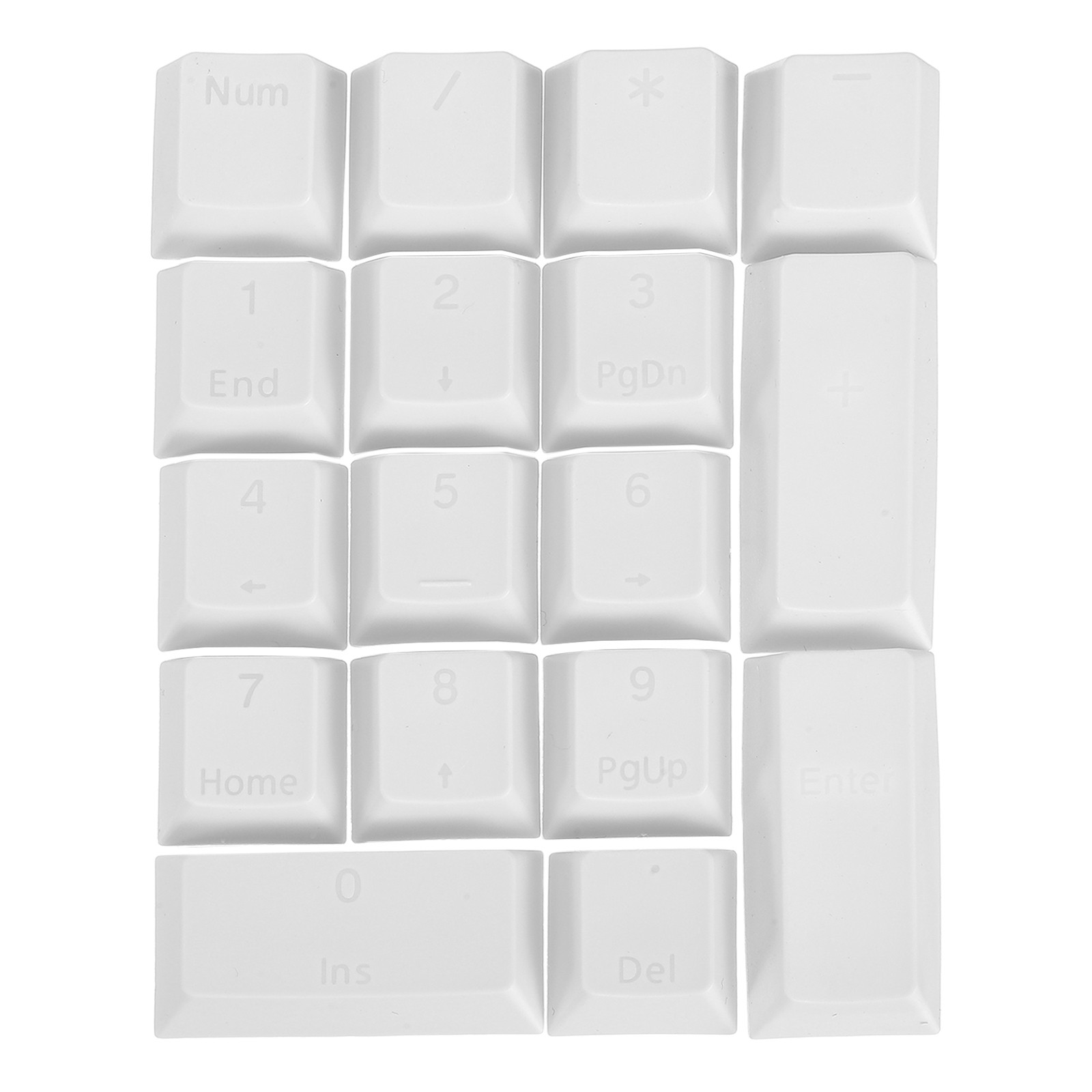 17 Key PBT Keycap Set Mechanical Numeric Keypads for Keyboard, White