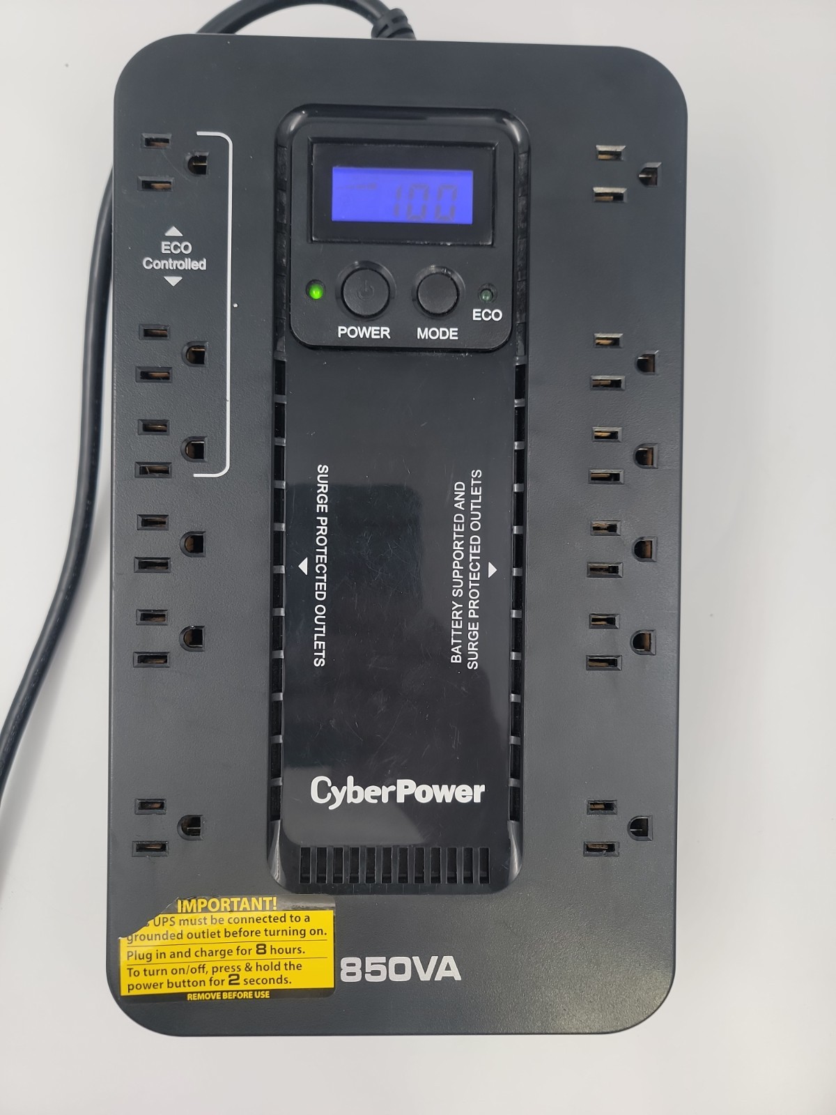CyberPower EC850LCD Ecologic 850VA 510W UPS Battery Backup 12 Outlet LCD