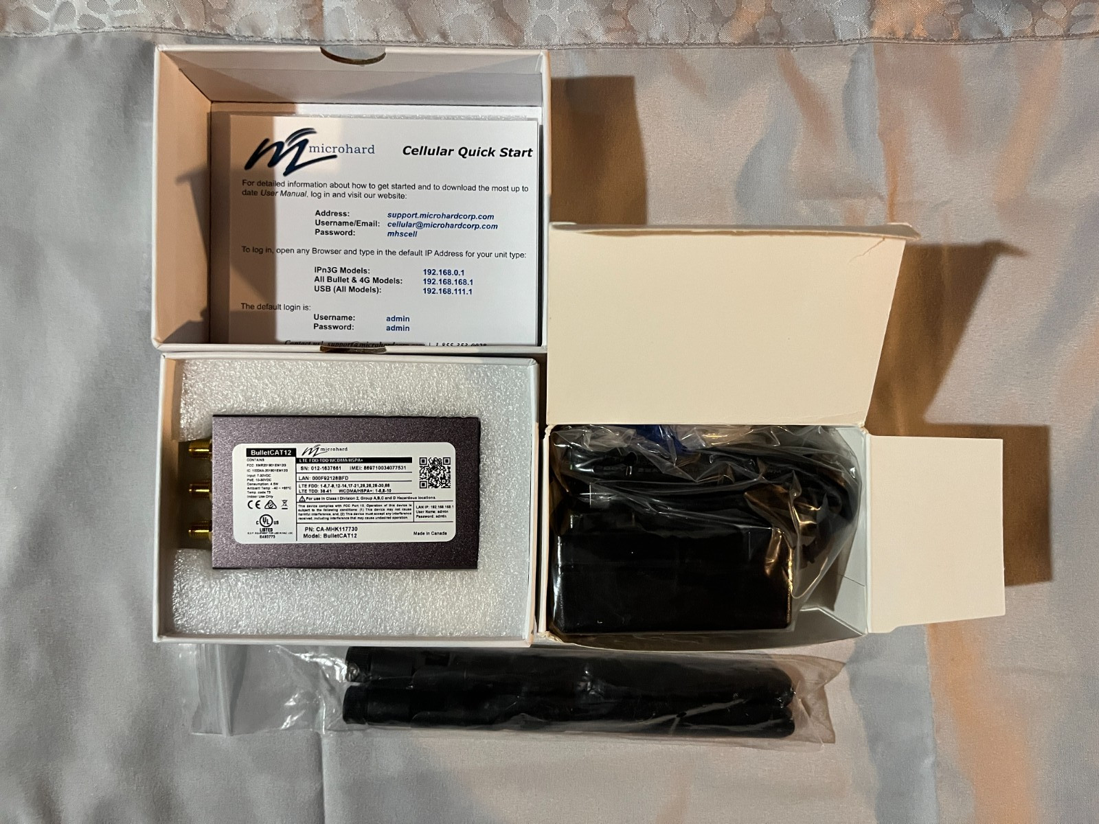 MICROHARD BulletCat12 ETHERNET/SERIAL CELLULAR MODEM W Acc’s