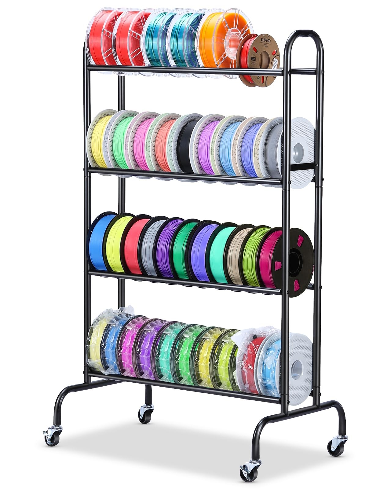 3D Printer Filament Storage Rack with Wheels for 40pcs Filaments