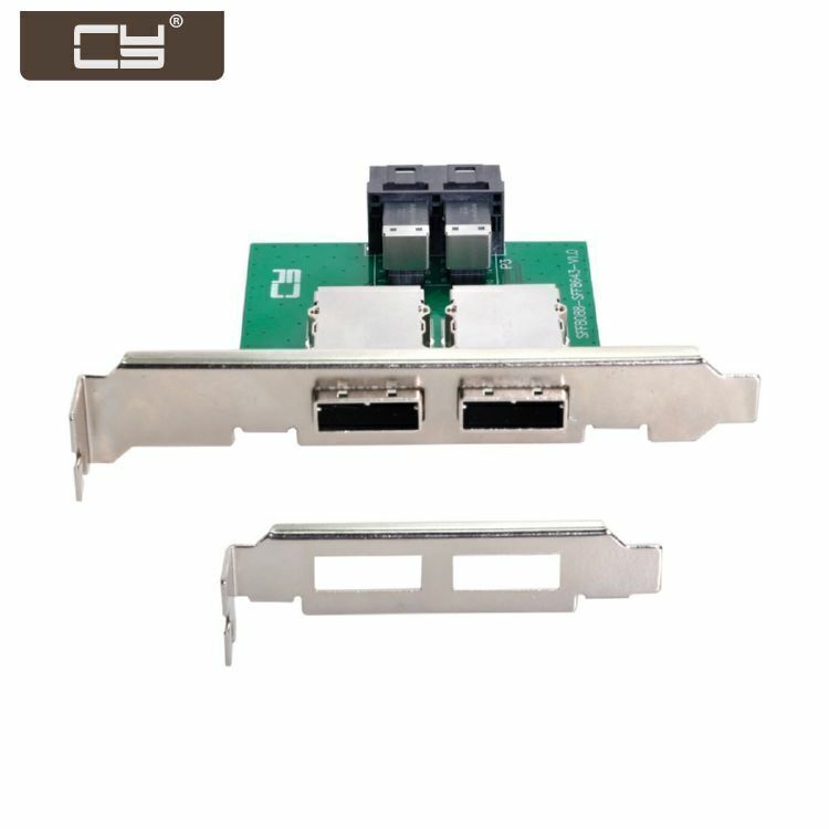 CY Dual Ports Mini SAS SFF-8088 To Internal SAS HD SFF-8643 PCBA Female Adapter