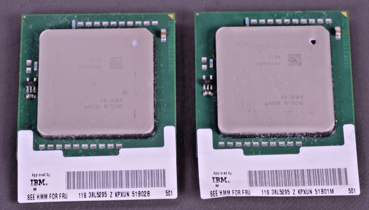 *PULLED* MATCHED PAIR Intel CPU Socket 604 Xeon 3600DP/1M/800 - SL7PH