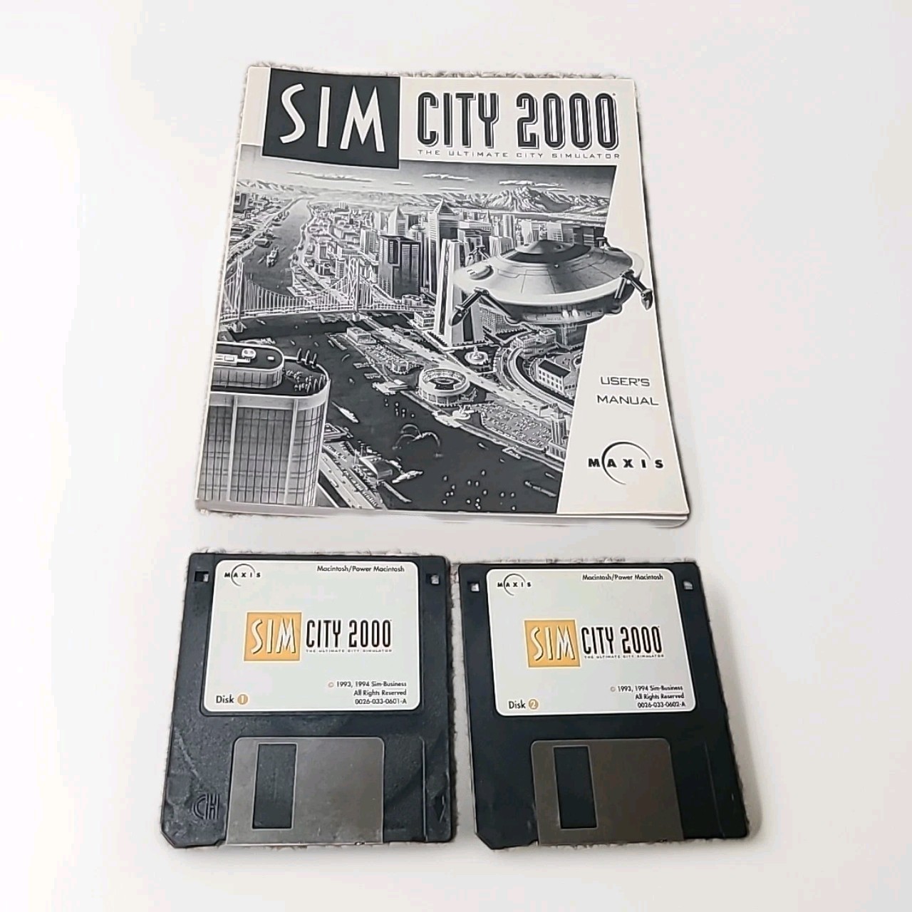 Vintage Game SimCity 2000 – 2 Floppy Disks With Original Manuel Mac