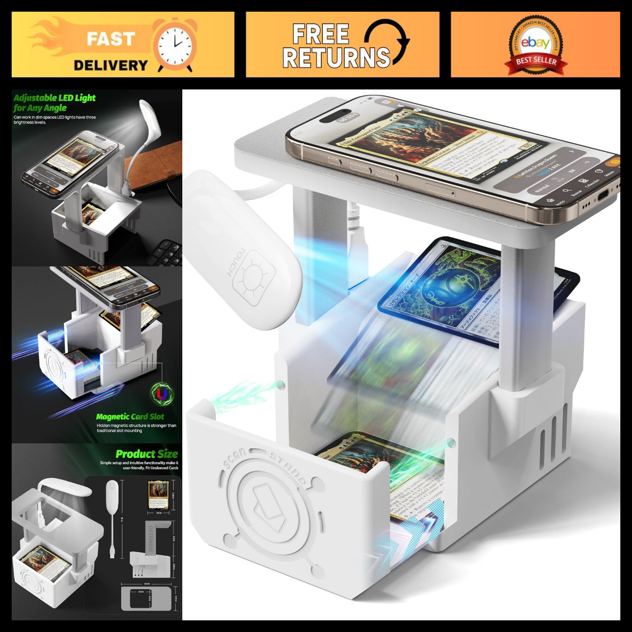 Trading Card Scanner Stand for MTG & TCG - Pro Card Scanning Device