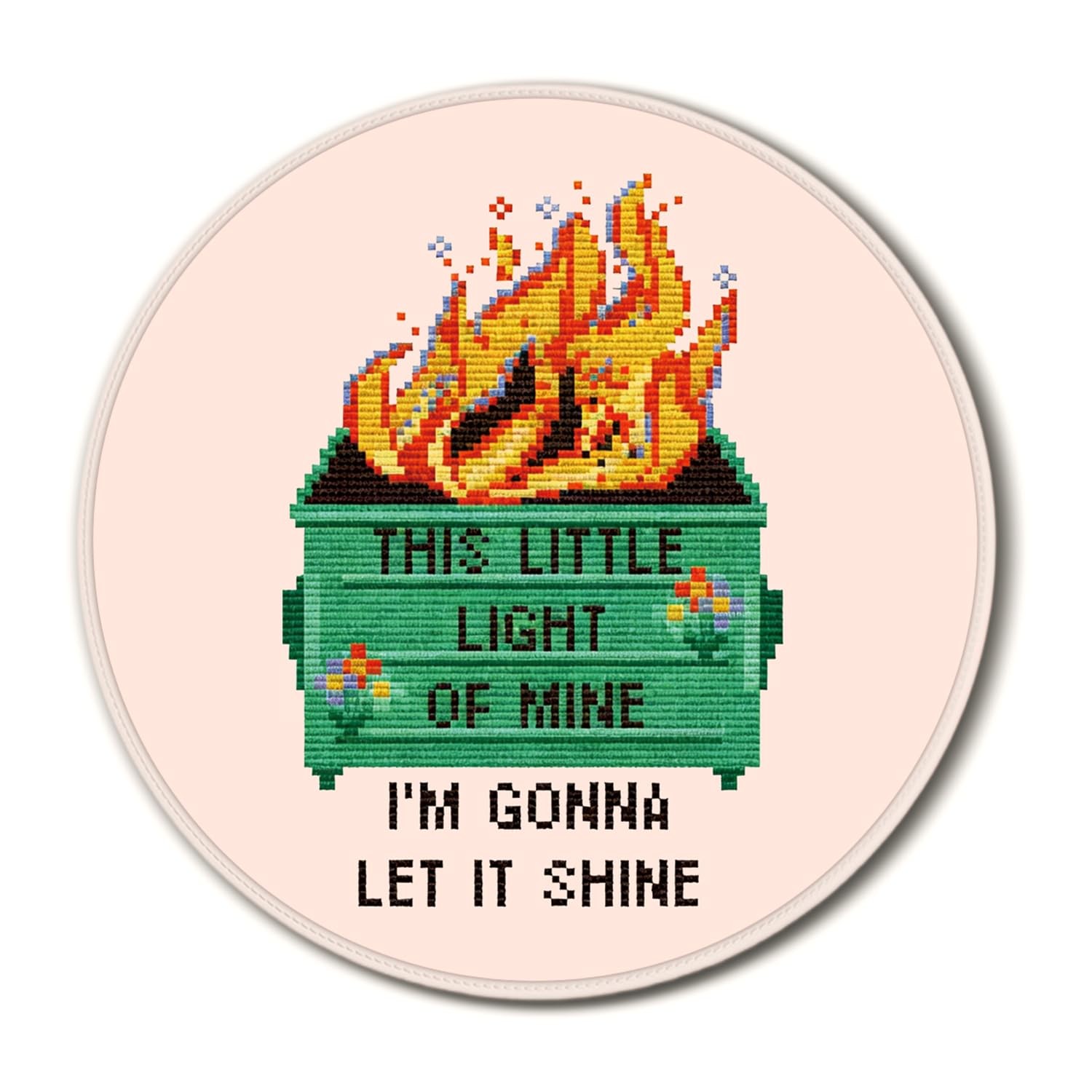 Feronty Round Mouse Pad Dumpster Fire