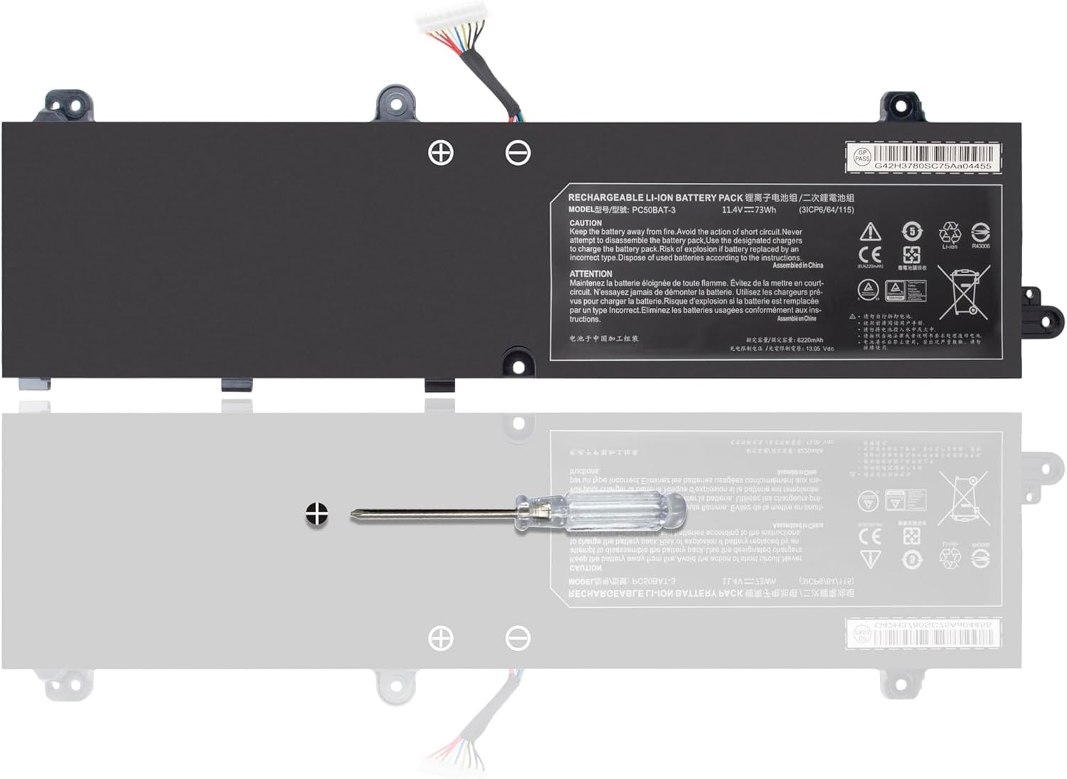 PC50BAT 3 Battery for Schenker Key 15 Comet Lake Key 15 Gaming for CLEVO