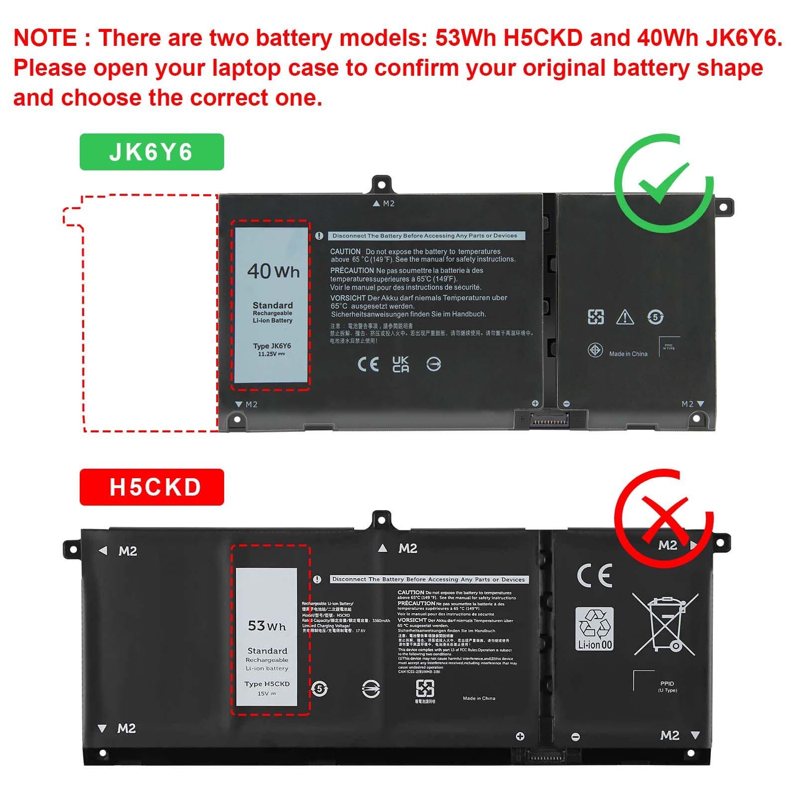 H5CKD Battery For Dell Latitude 3410 3510 Inspiron 5400 5406 7405 2-in-1 JK6Y6 
