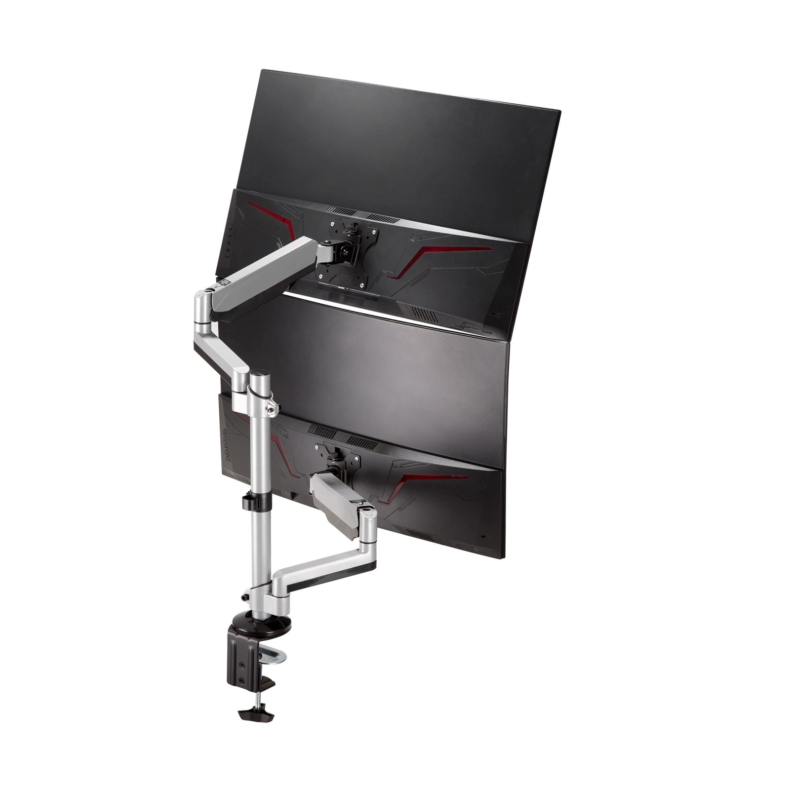 AVLT Dual 17"-32" Stacked Monitor Arm Desk Mount fits Two Flat/Curved Monitor...