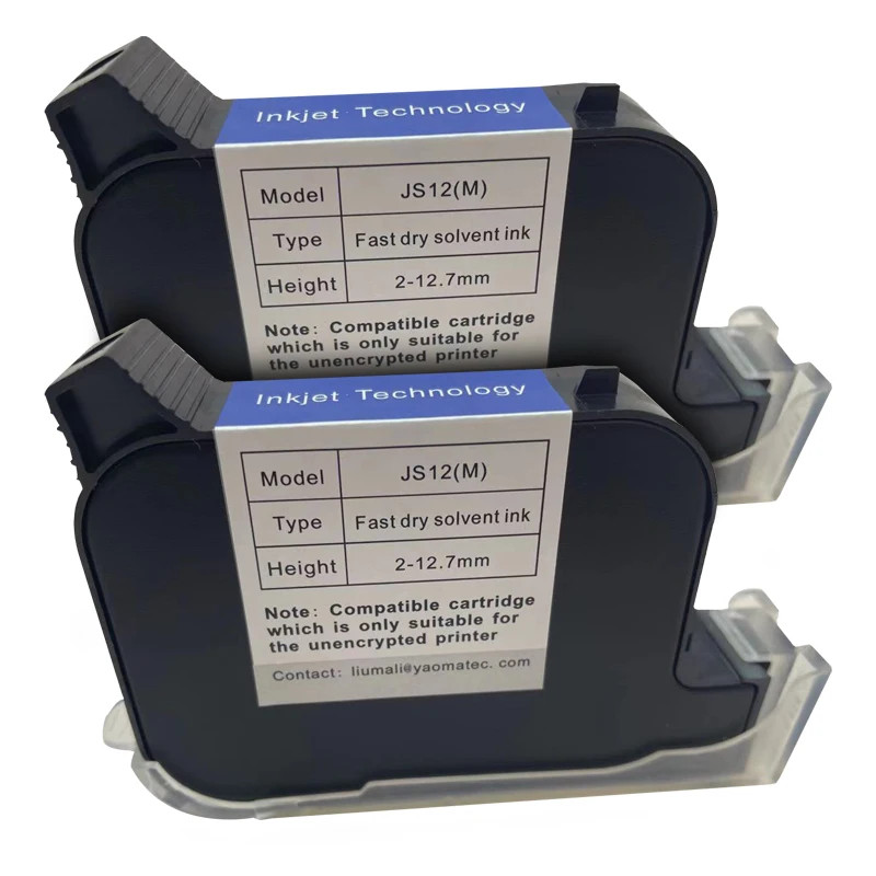 2pcs JS12 Handheld Printer Ink Cartridge Fast Dry Eco Solvent 600DPI Print Heigh