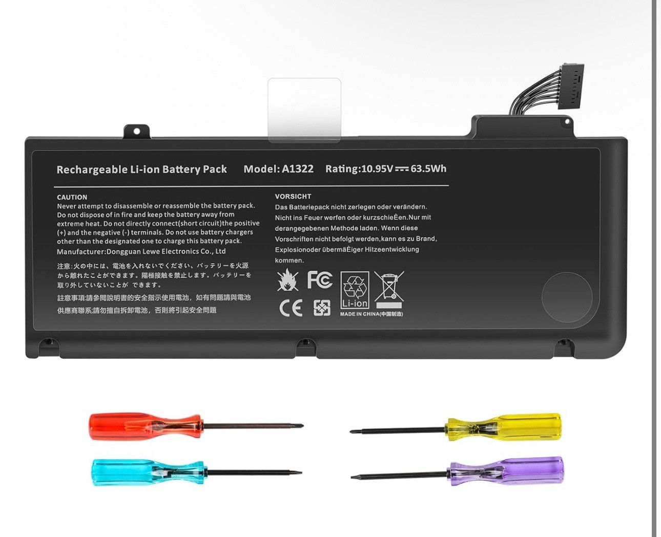 Rechargeable Lithium Ion Battery Pack A1322 for Apple MacBook Pro 13''