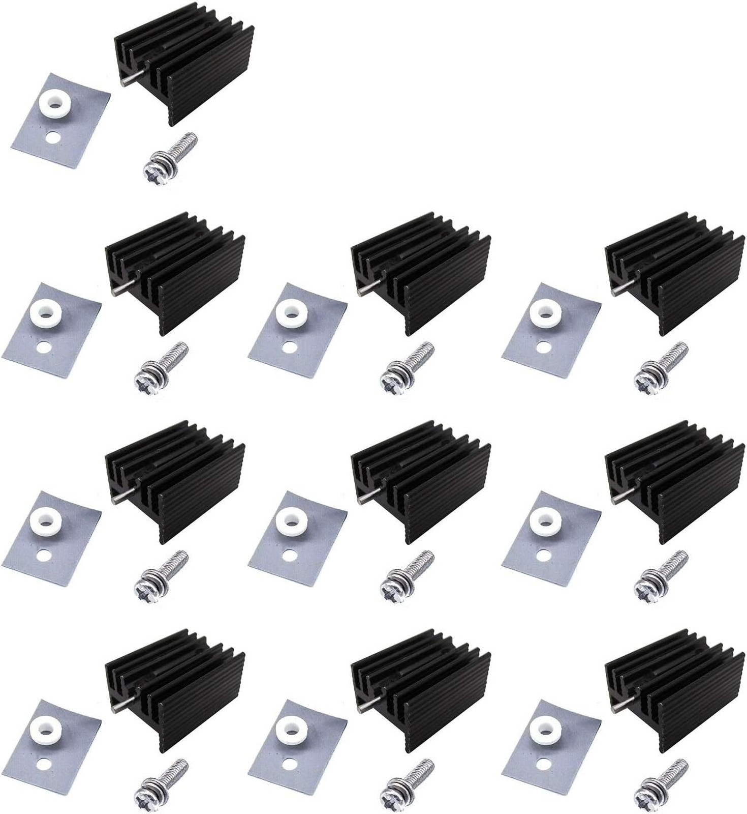 TO-220 Heatsink Set with Insulators and Mounting Screws for Voltage Regulators