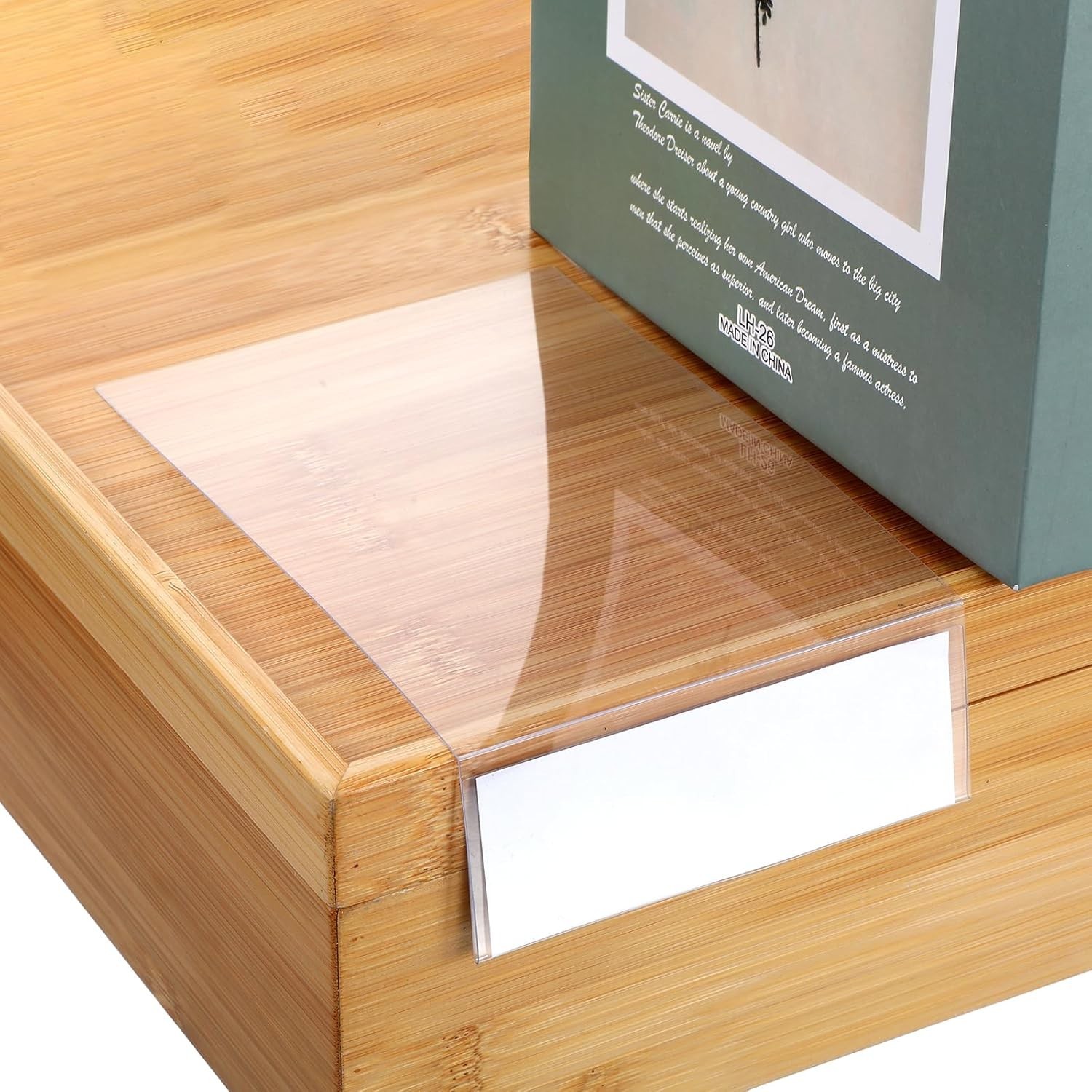 50 Pcs Library Shelf Label Holders 6 x 4 Inch Moveable Shelf Markers for Clas...