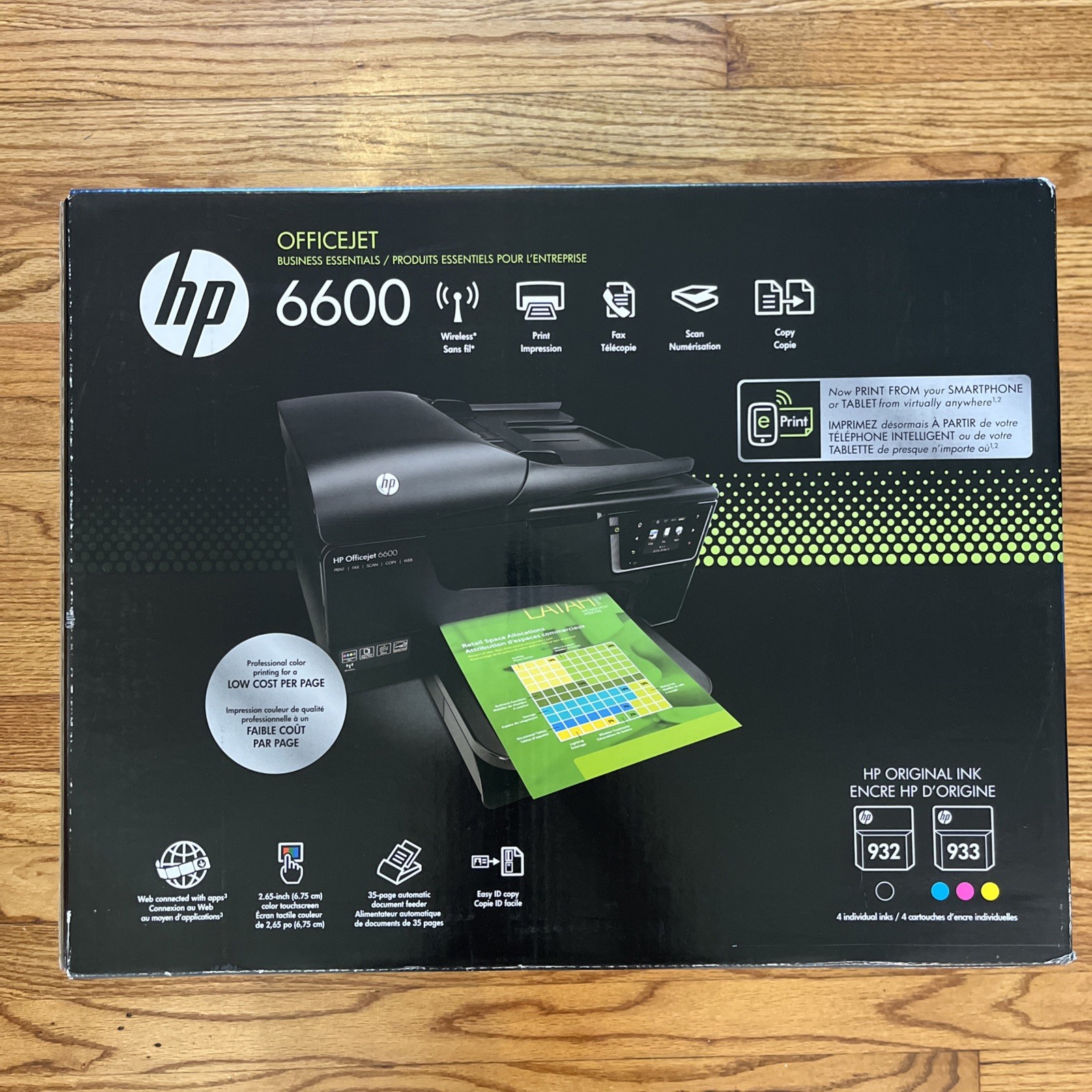 HP OfficeJet 6600 Wireless e-All-in-One Printer Scan Fax Inkjet - NEW