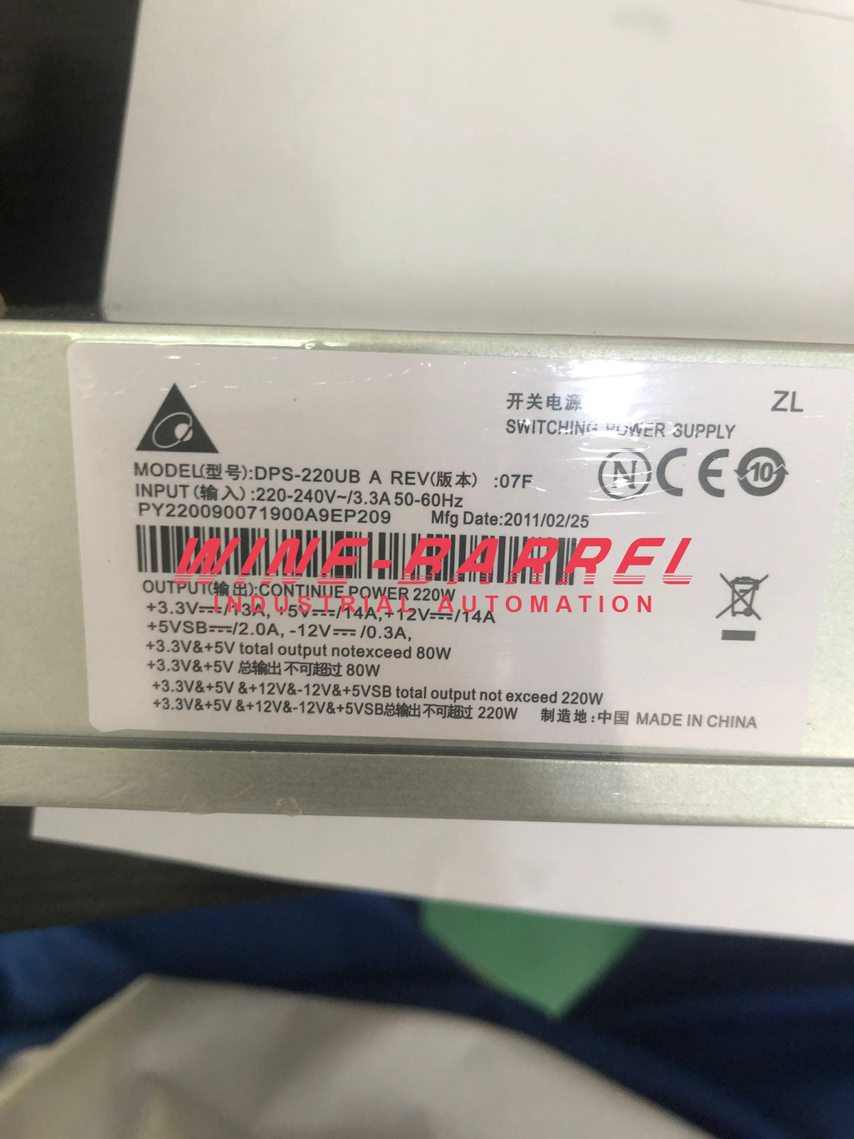 FOR Delta DPS-220UB A 220-240V Switching Power Supply