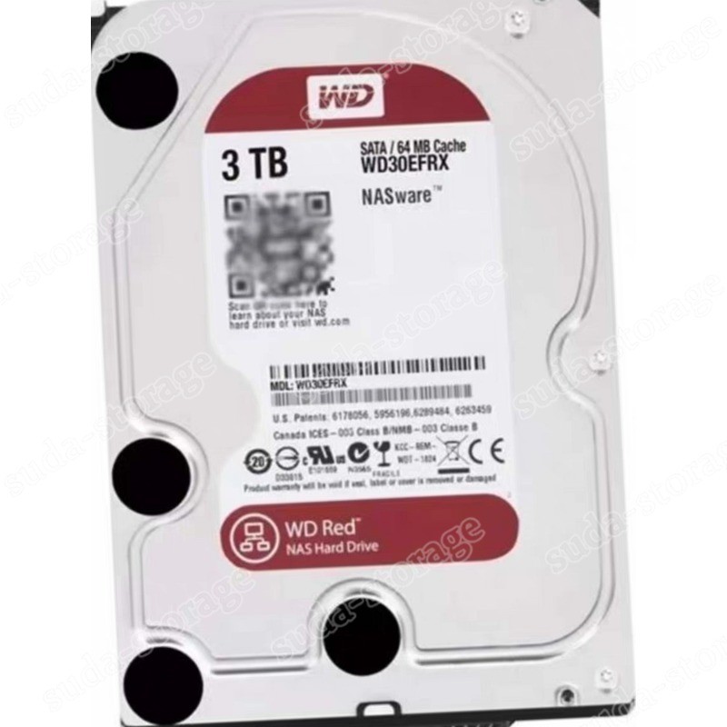 1PCS New Western Digital NASware 3TB WD30EFRX 5400RPM SATA 3.5" Internal HDD PC