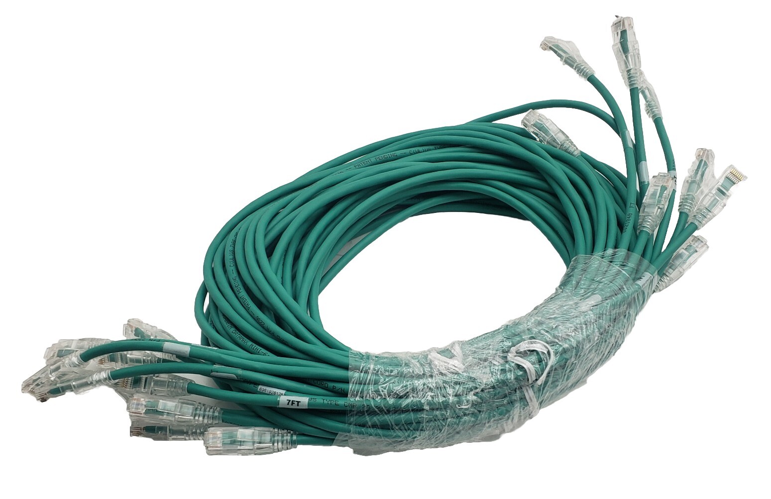 10 PACK CAT6a RJ45 7Ft Ethernet Network Patch Cable 10G Copper Wire LOT