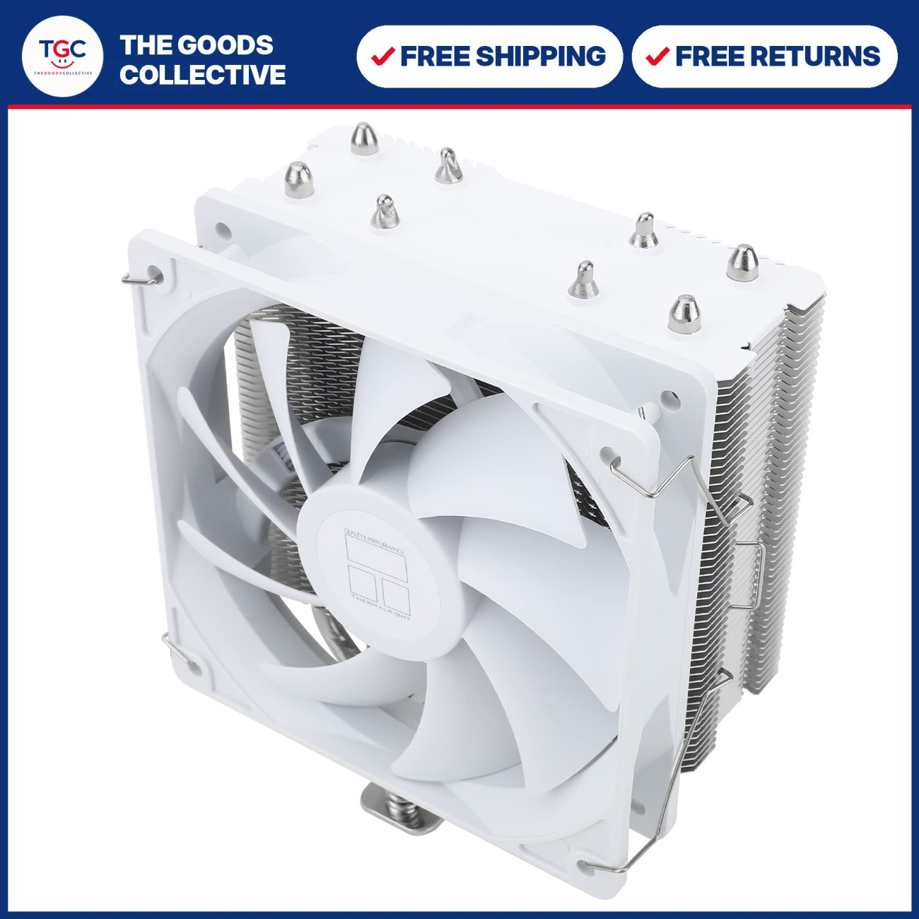 High-Performance CPU Air Cooler, 4 Heat Pipes, Quiet PWM Fan, AMD/Intel Compatib