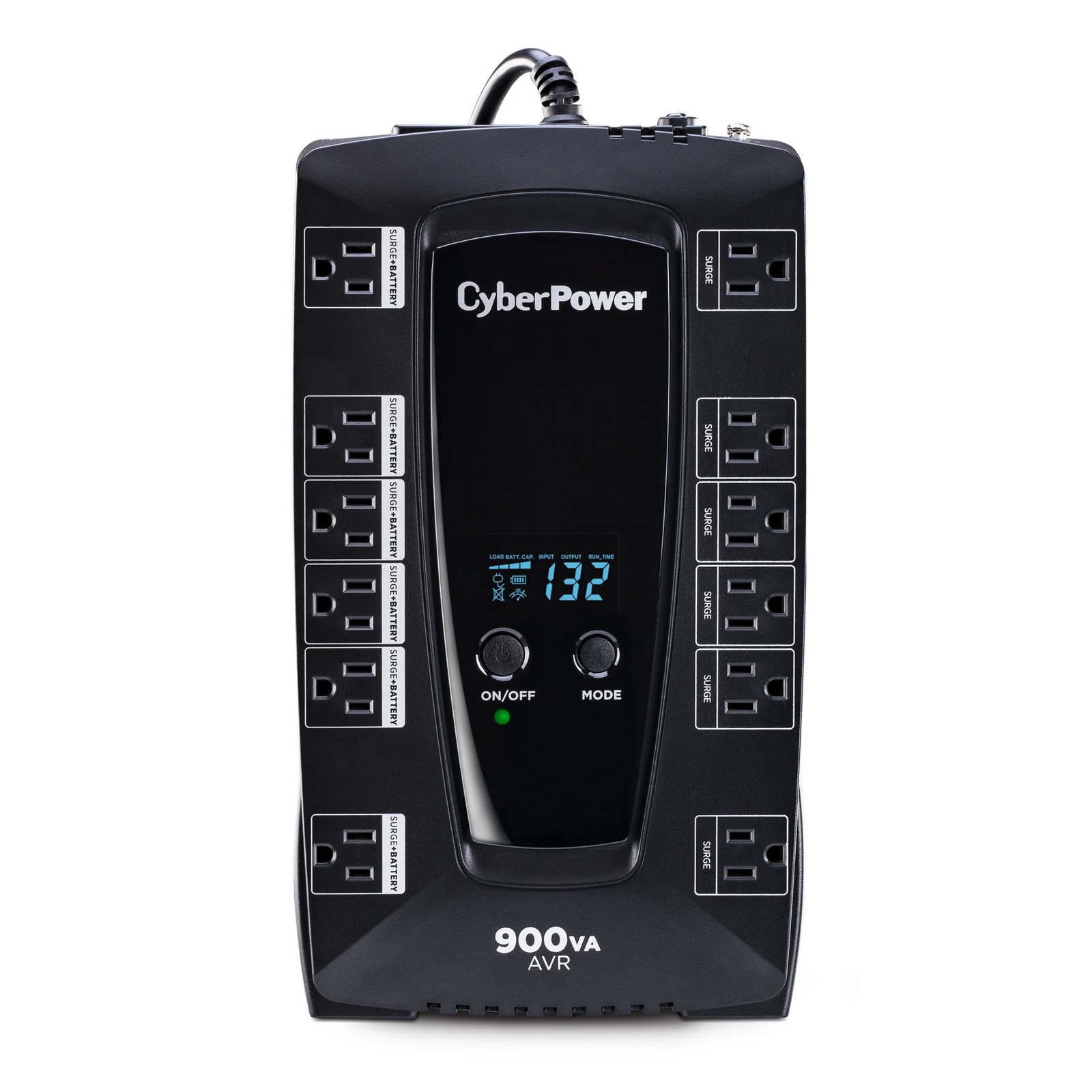 CyberPower AVRG900LCD Intelligent LCD UPS Battery Backup and 900VA LCD, Black