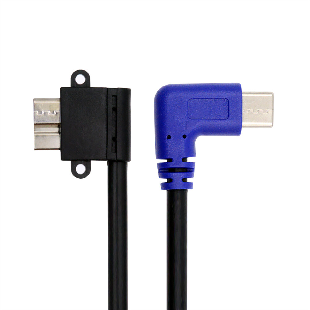 Cablecy  10Gbps Angled USB-C Type-C Male Host to Micro USB3.0 B Type Male