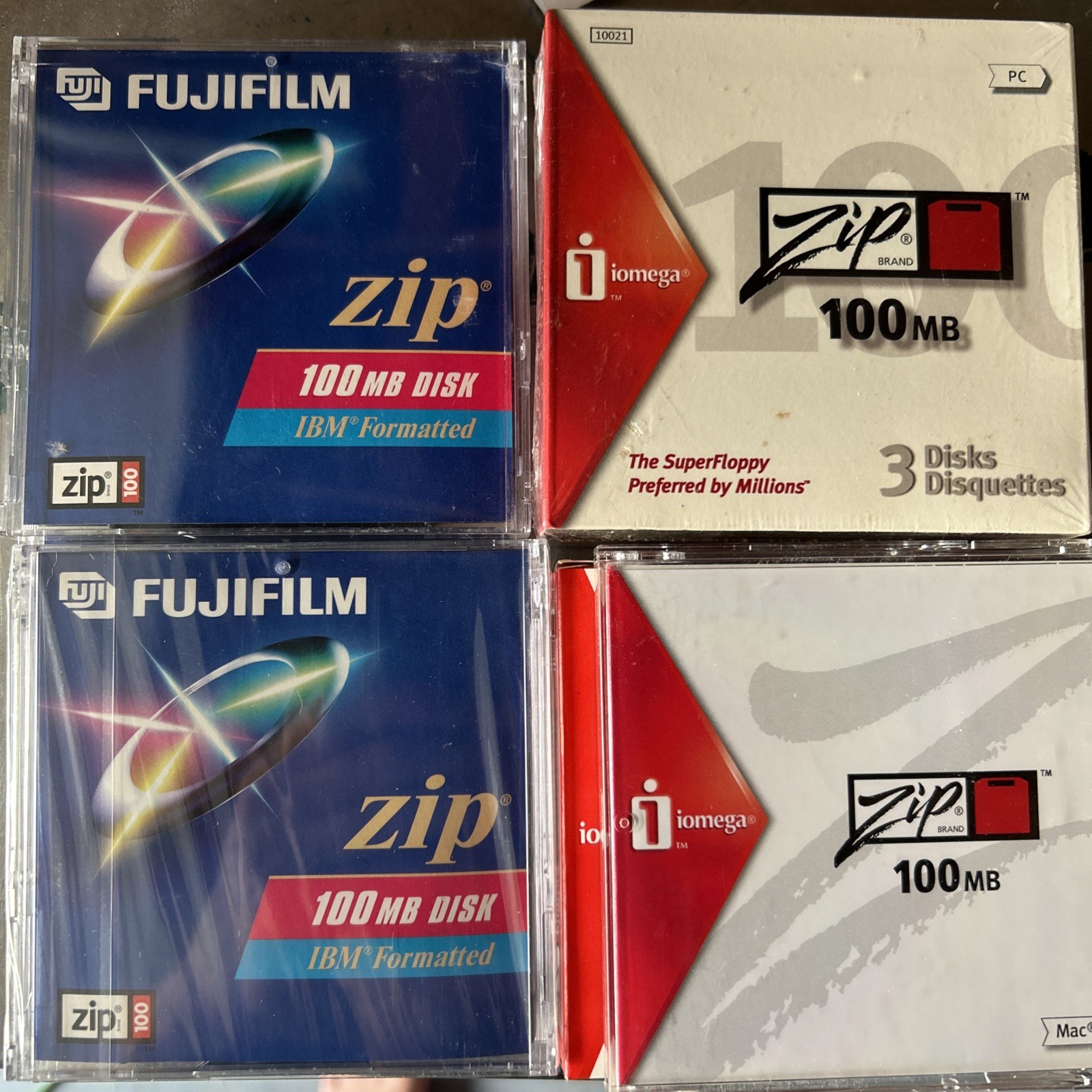 FUJIFILM ZIP 100MB DISK IBM FORMATTED 4 & IOMEGA 100mb zip 6 Sealed MAC Format
