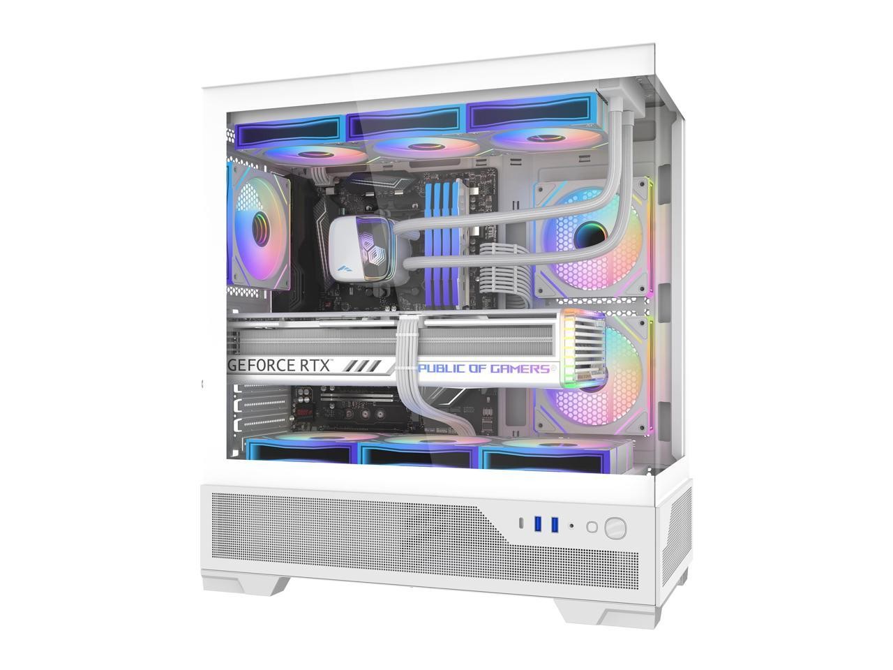 SAMA V43 ATX Gaming PC Case, 6 x ARGB Infinity Mirror Fans + PWM Hub Included,