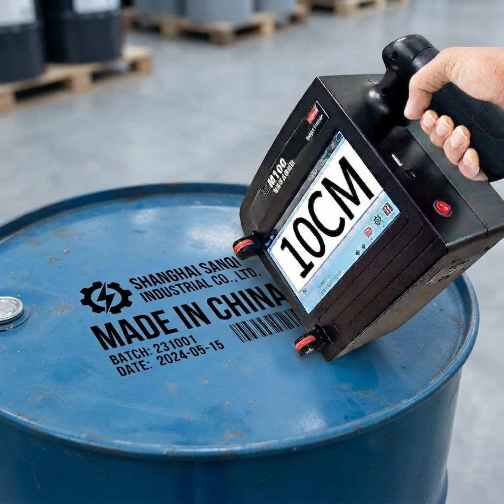 M100 2024 Inkjet Coder 100mm 600 DPI Handheld Date QR Barcode Label Printer