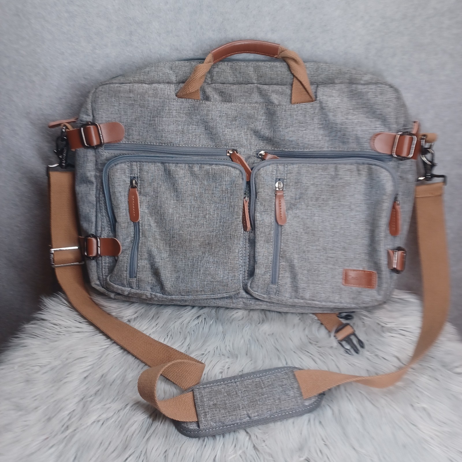 CoolBELL Convertible Backpack Messenger Shoulder Bag Laptop Case Handbag Dual 