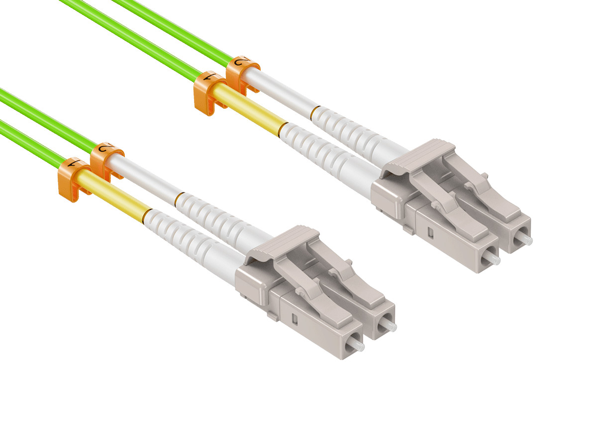 7m OM5 LC to LC Multimode Fiber Patch Cable 50/125 Duplex Lime Green