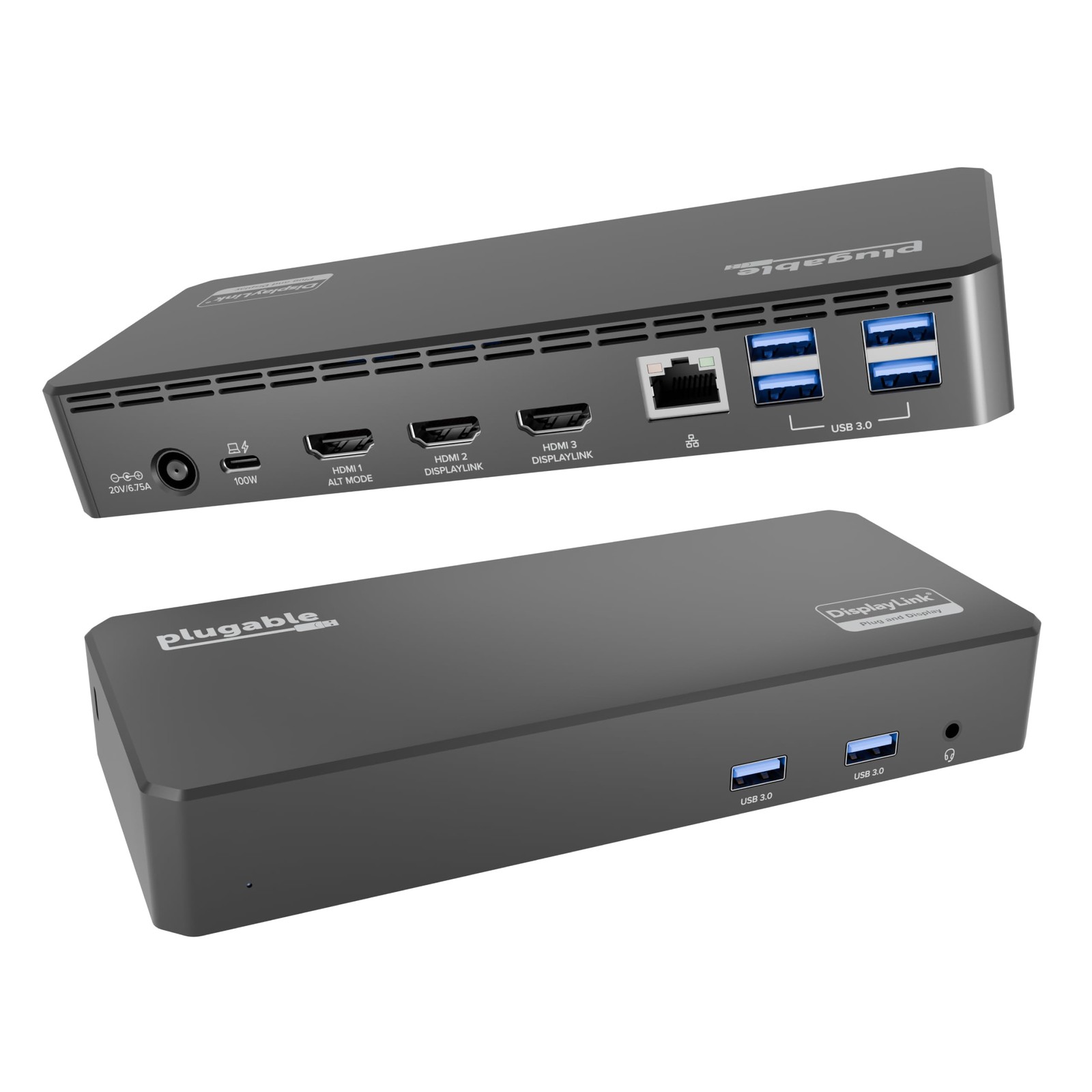 USB C Triple Display Docking Station | 100W PD, 3x HDMI (1x 4K 30Hz, 2x 1080p...