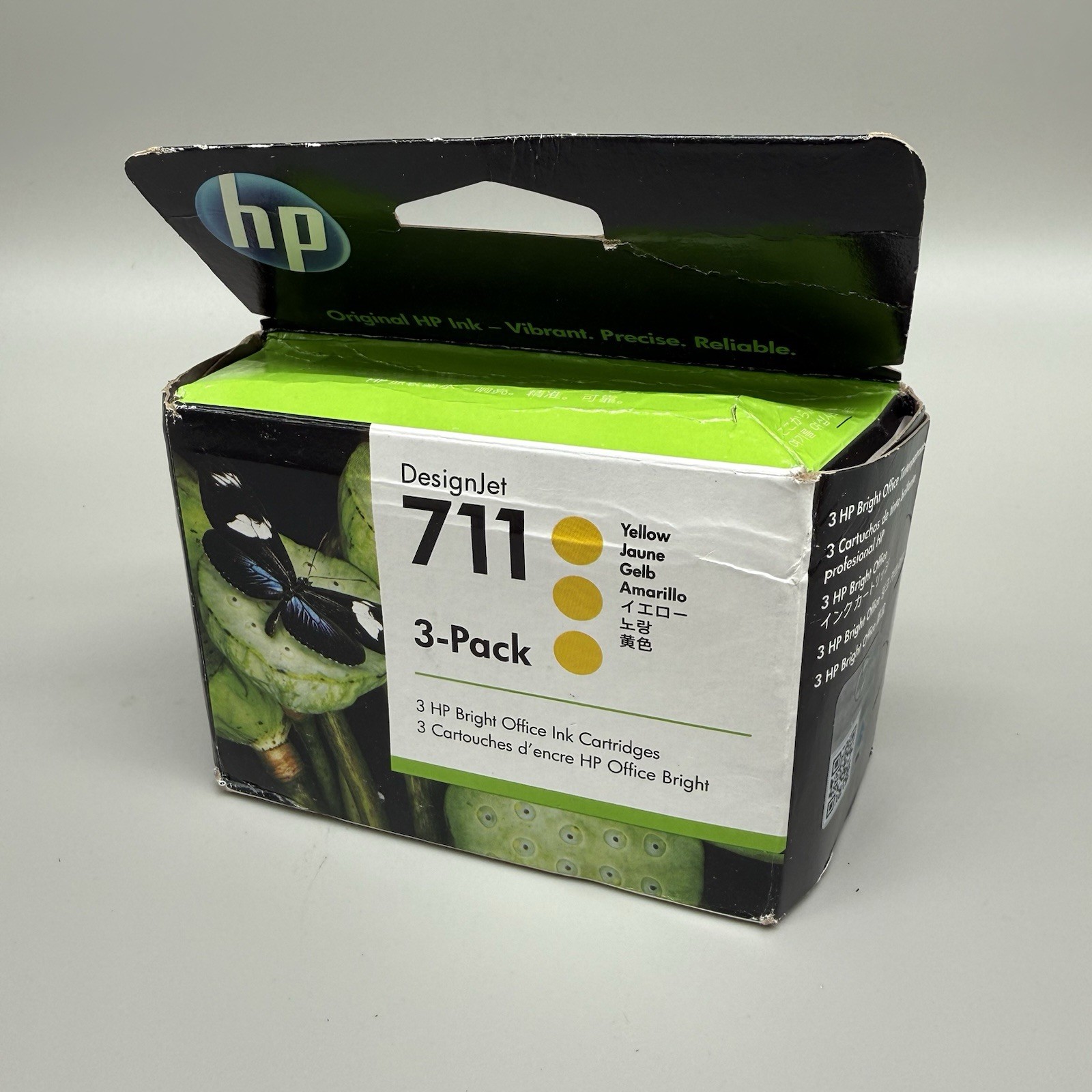3-pack Genuine HP 711 Yellow CZ136A DesignJet 29ml Ink Cartridges EXP- 05/2028