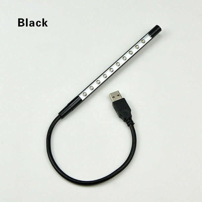 For Reading Notebook PC Laptop 10 LED USB Keyboard Night Light Flexible Lamp 1*